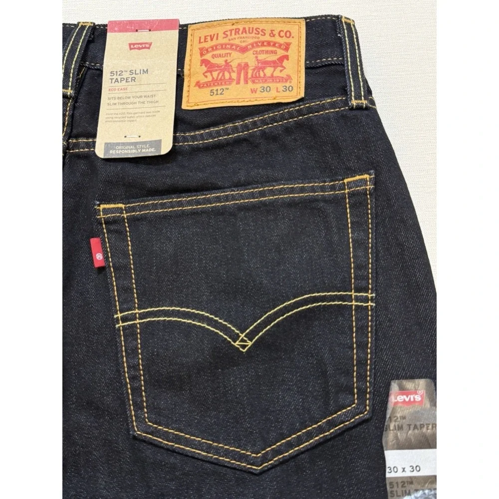 LEVI'S 512 30x30 Slim Taper Jeans Pants Dark Indigo Denim NWT